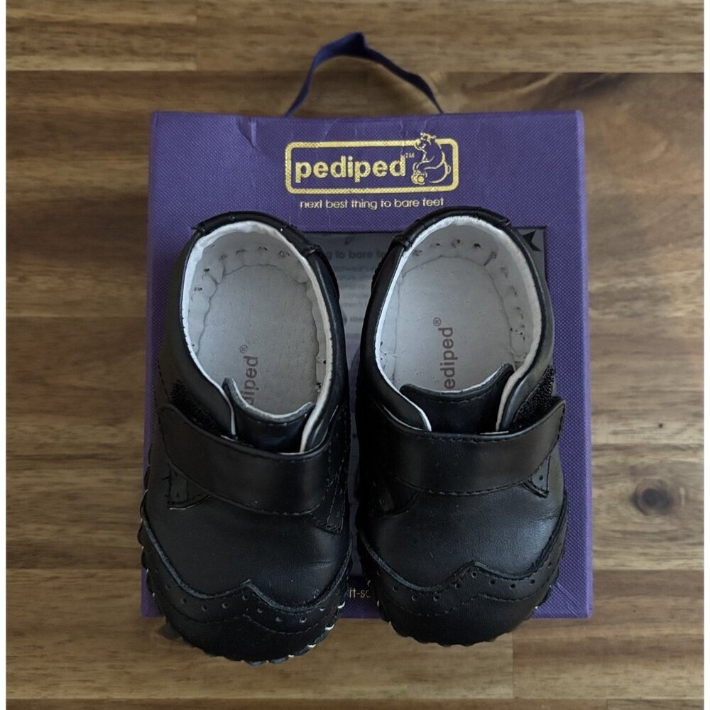 Pediped baby‎ Crib Shoes All Leather Black Hand Stitched. Size 6-12 Month NEW